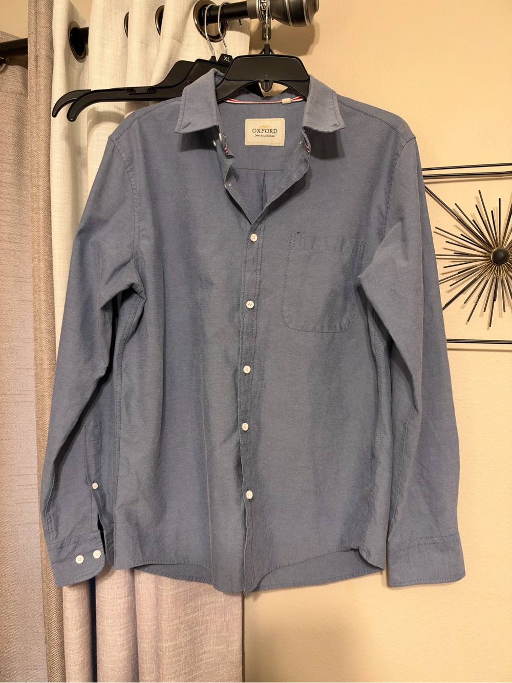 Oxford Men’s Luxury Collection Shirt Medium Blue Long Sleeve Button Up Preppy